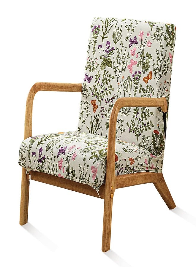SONNACH Mid-Century Modern Chair Cover,Stretch Accent Chair Slipcovers with Arms,Printed Reading Armchair Covers Washable for Living Room (Butterfly) - Image 1